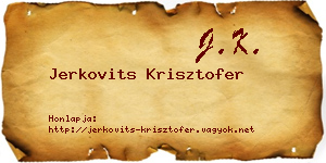 Jerkovits Krisztofer névjegykártya